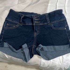 Low rise jean shorts